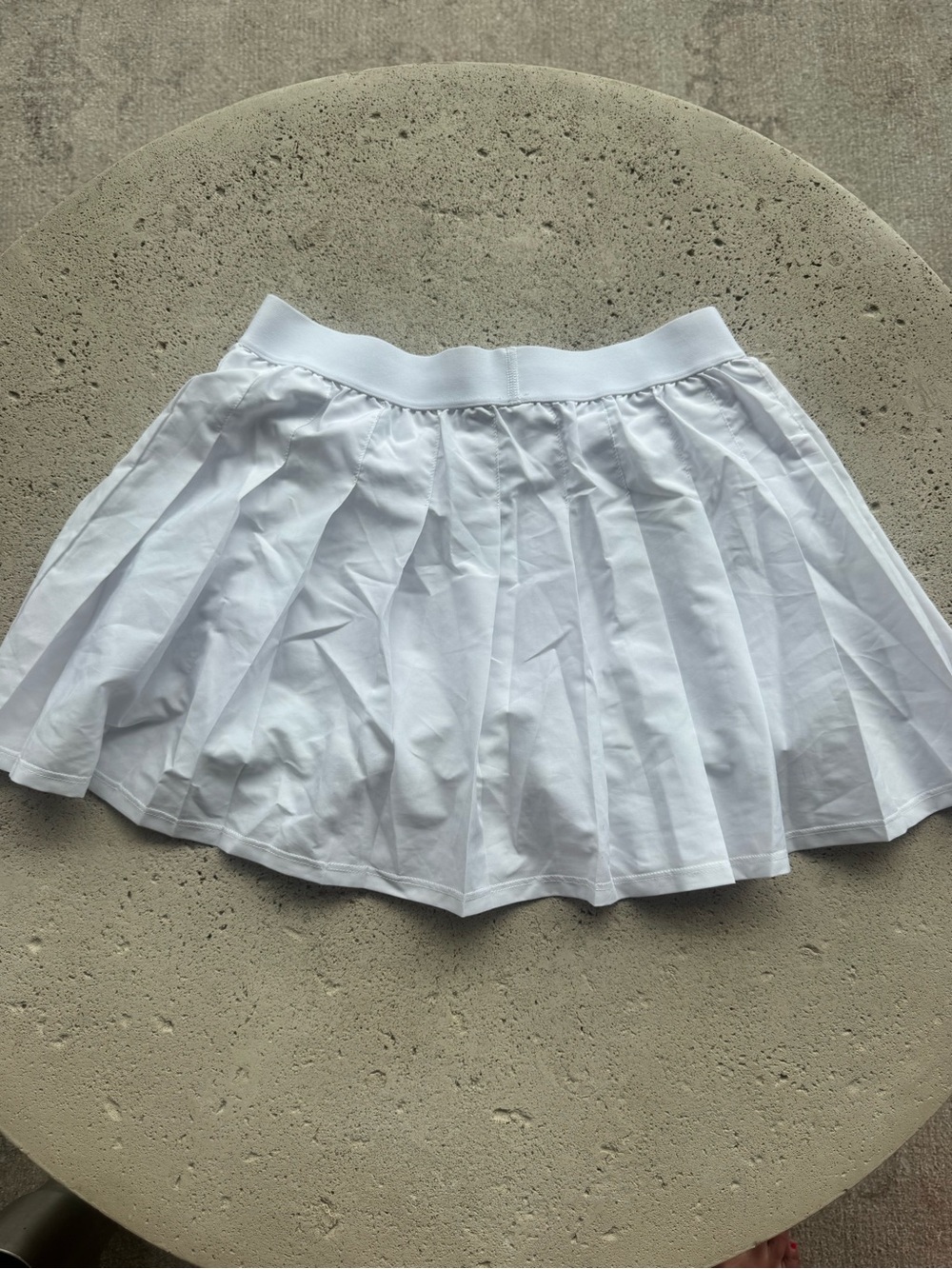 ALO Yoga White Pleated Circle Skirt